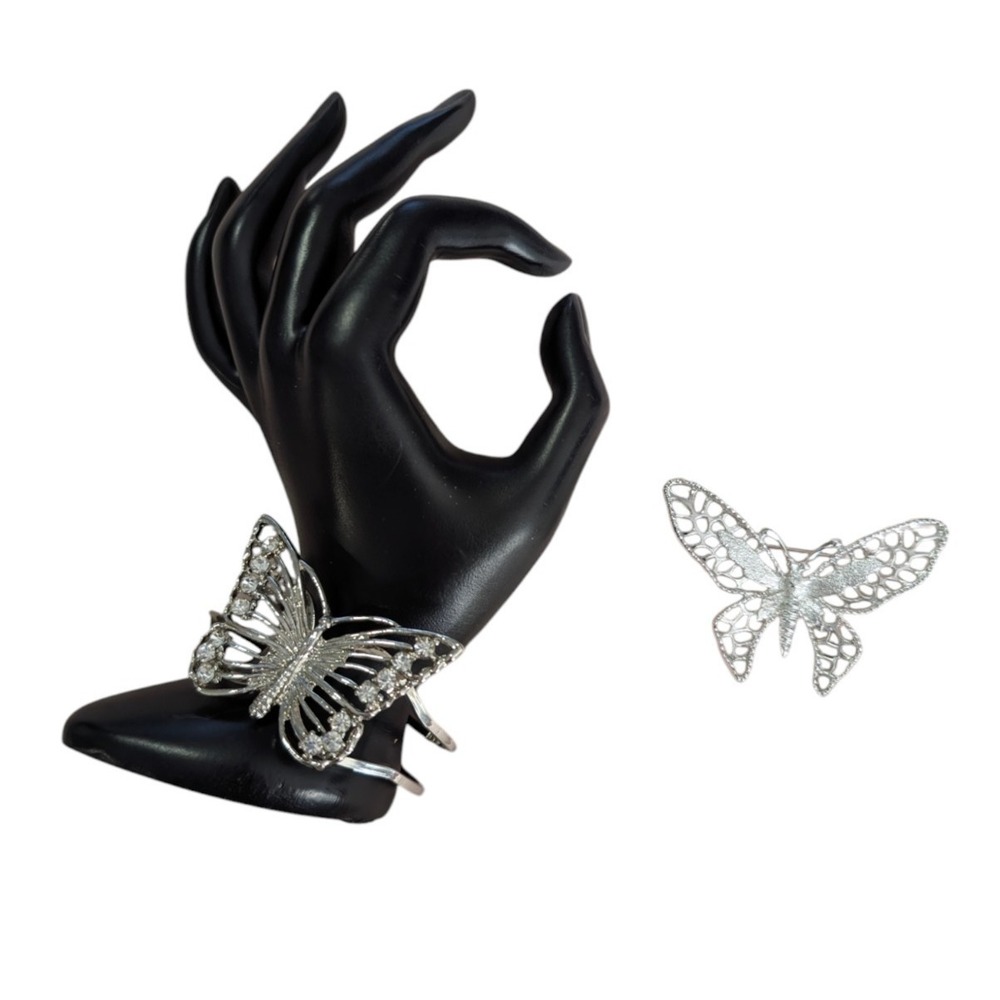 Y2K Butterfly Bracelet and Brooch Set